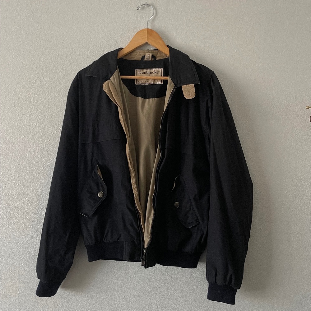 Korean Made Vintage Black Bomber Jacket Size Small